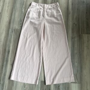 Loft Versa Wide Leg Baby Pink Linen Blend  Dress Work Professional Pants Size 6